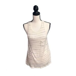 Lush- White and grey striped tank top